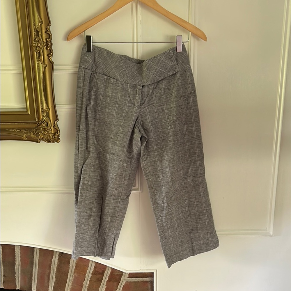 Gray Linen Capris
